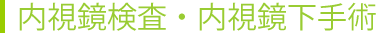 内視鏡検査・内視鏡下手術